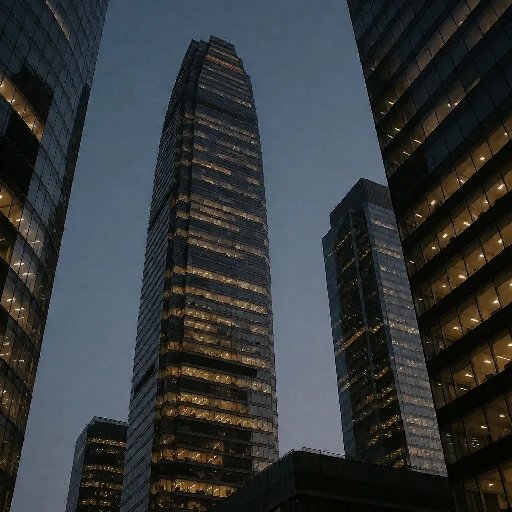 Distrito financiero de Ciudad de México de noche