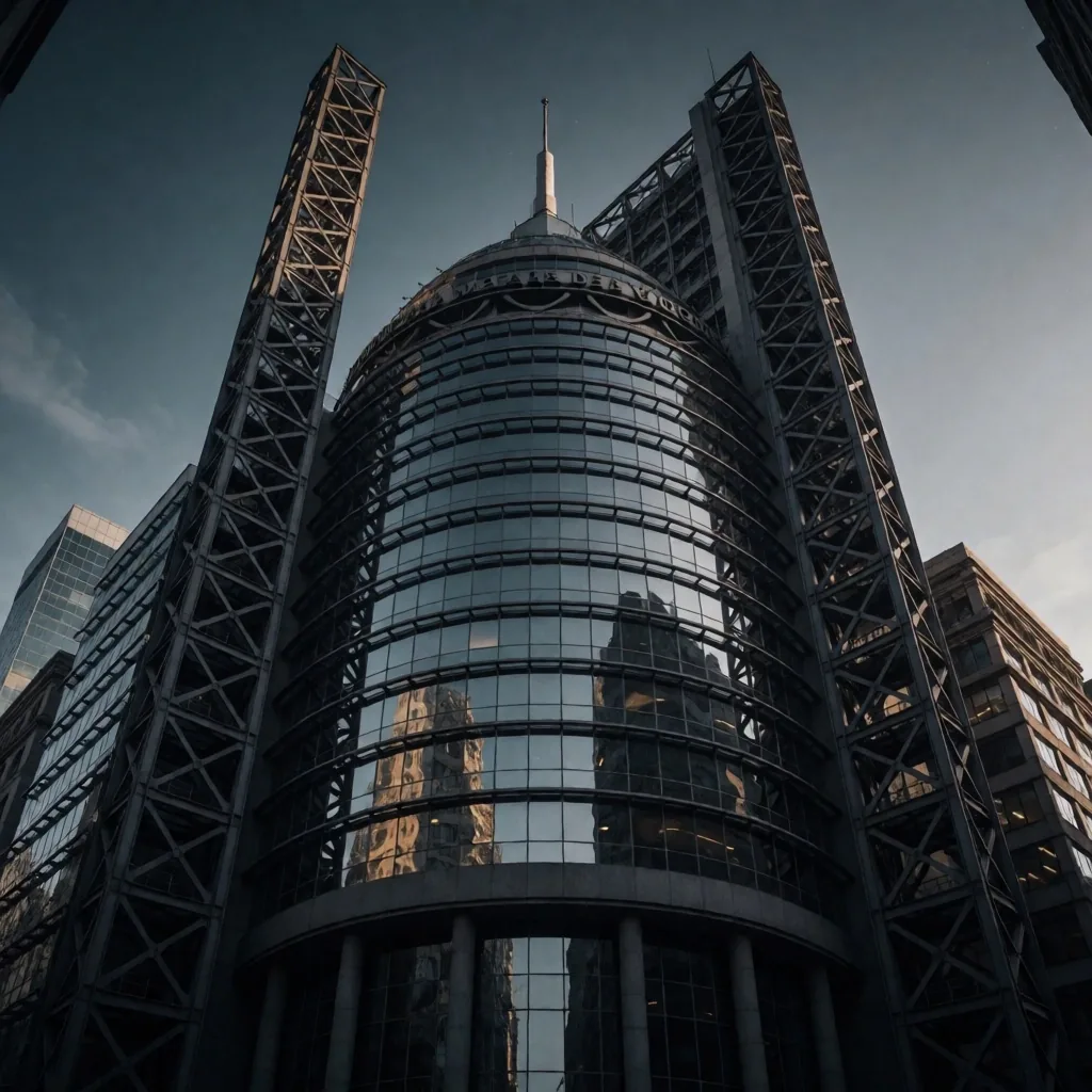 Distrito financiero de Ciudad de México al atardecer